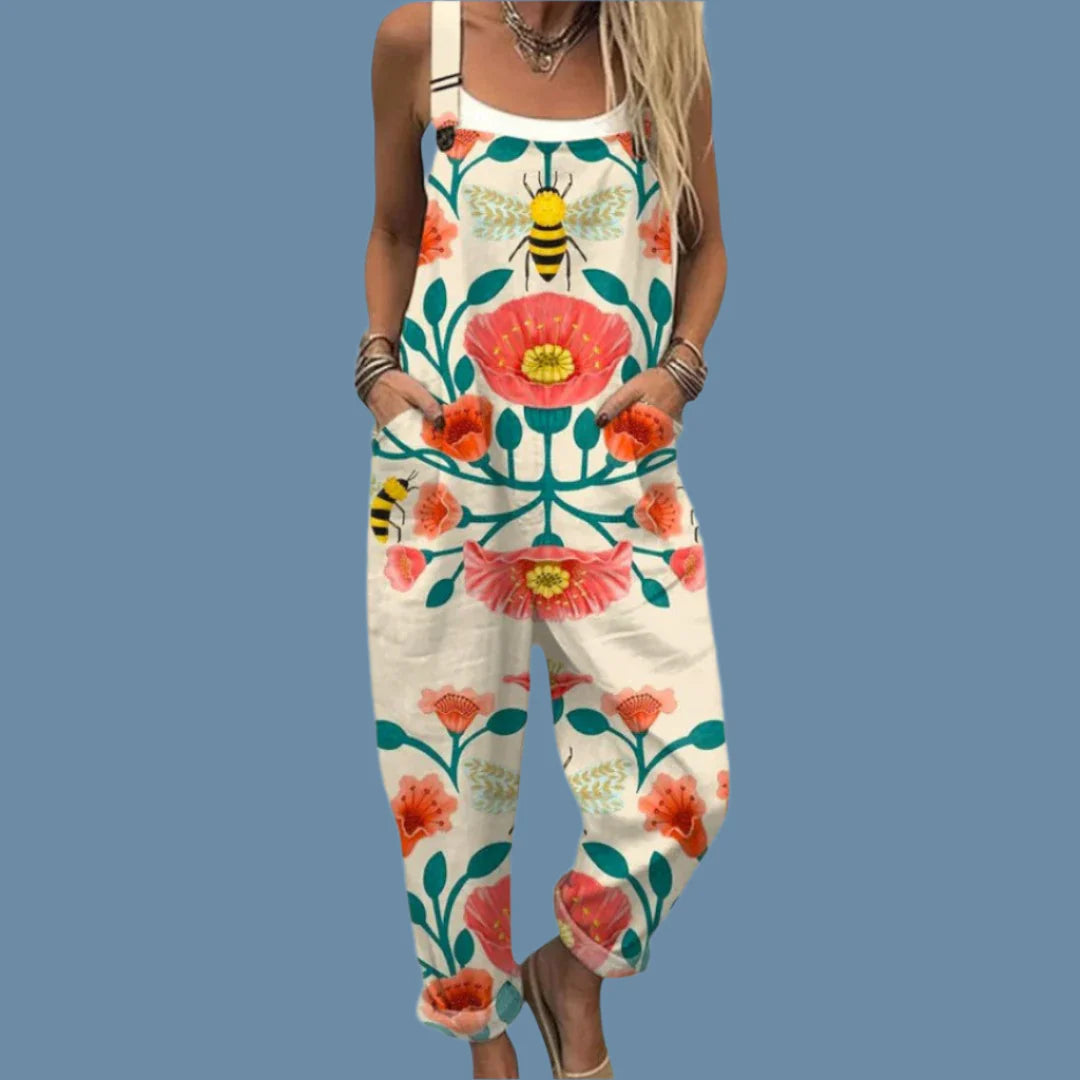 Isla | Vintage Floral Wide-Leg Jumpsuit