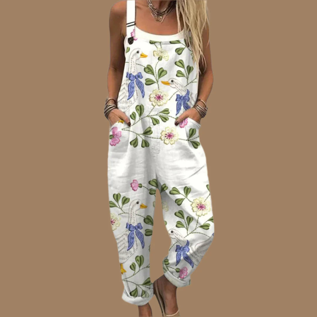 Jeniva | Vintage Floral Wide-Leg Jumpsuit