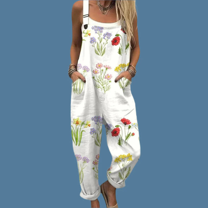 Belinda | Vintage Breathable Fabric Jumpsuit