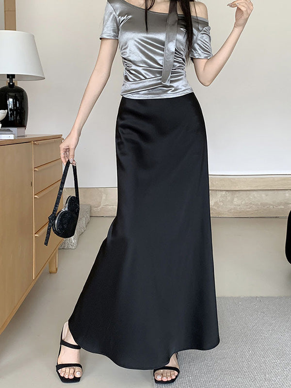 Mermaid Elasticity Solid Color Skirts Bottoms