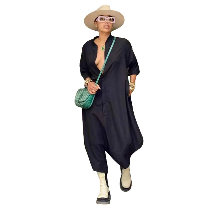 Women’s Wide Leg Bodysuit Casual Loose Hip Hop Style