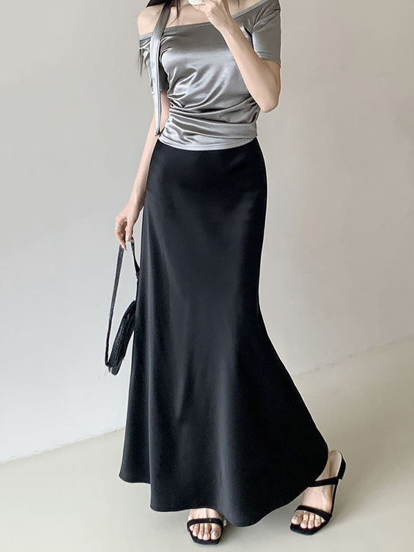 Mermaid Elasticity Solid Color Skirts Bottoms