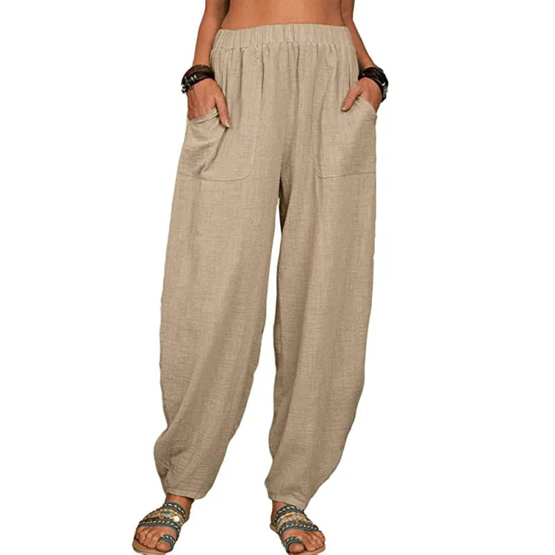 Women’s Casual Harem Pants – Lightweight Summer Fit with Pockets