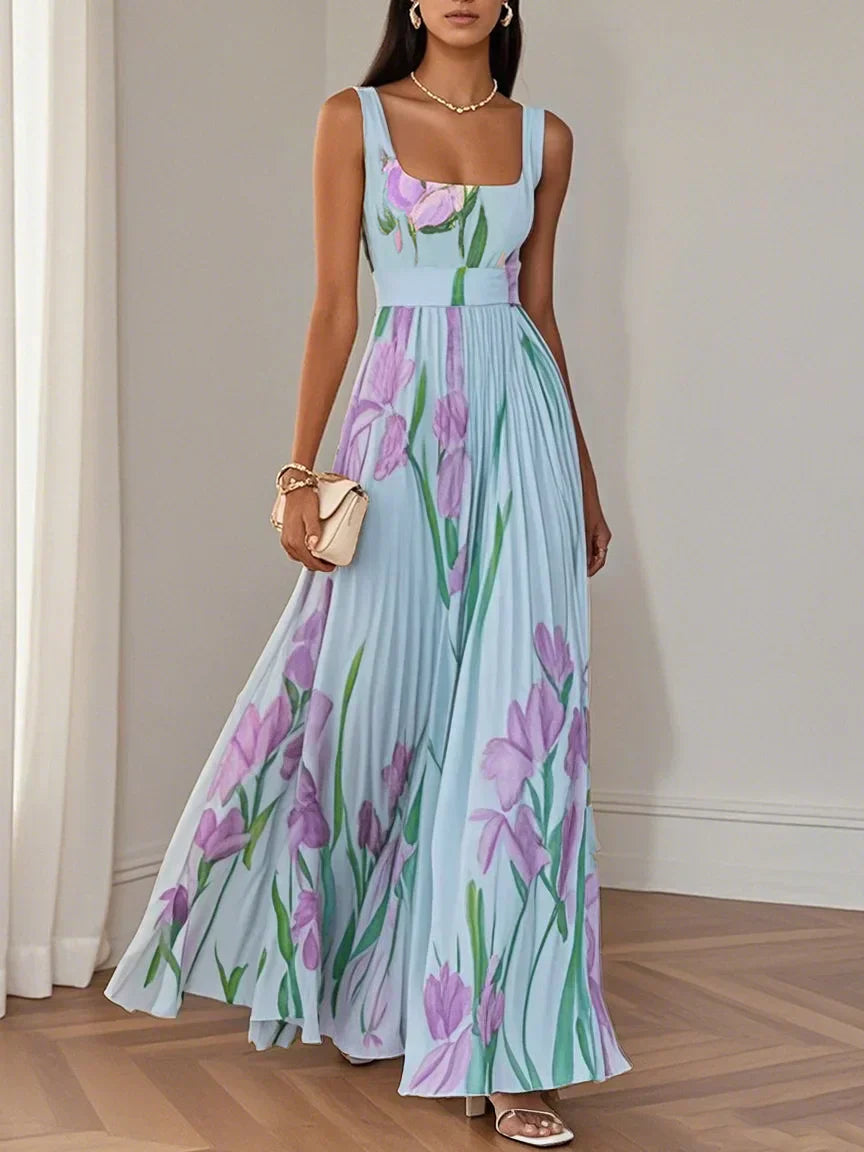 FAERELUNE – ELEGANT PLEATED MAXI DRESS