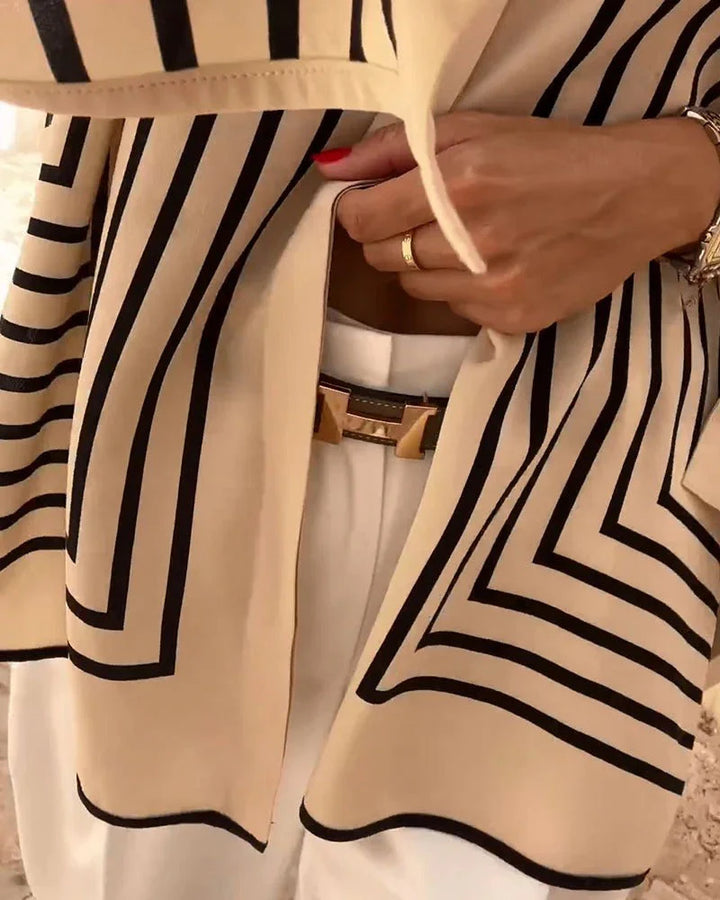 Split Stripe Casual Shirt – Modern Color Block Button-Up for Relaxed Everyday Style