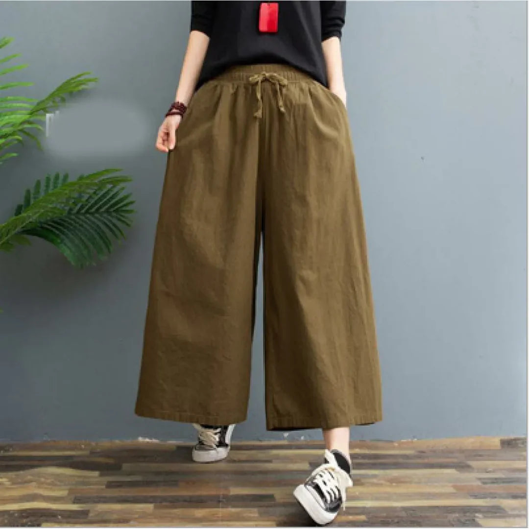 Pleated Linen Comfort Pants – Lightweight Relaxed Trousers for Elegant Summer Styling