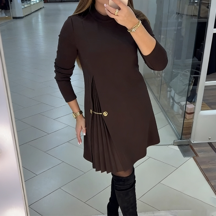 NICOLE – ELEGANT PLEAT DETAIL MINI DRESS