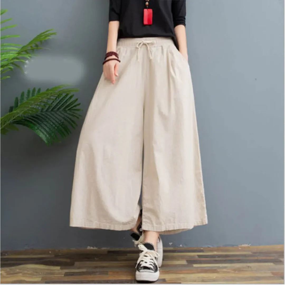 Pleated Linen Comfort Pants – Lightweight Relaxed Trousers for Elegant Summer Styling
