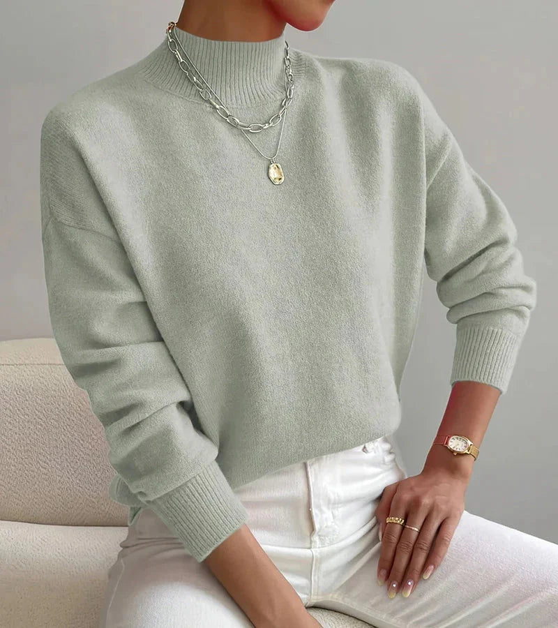 Soft Turtleneck Knit Sweater – Minimalist High Neck Pullover for Cozy Everyday Wear