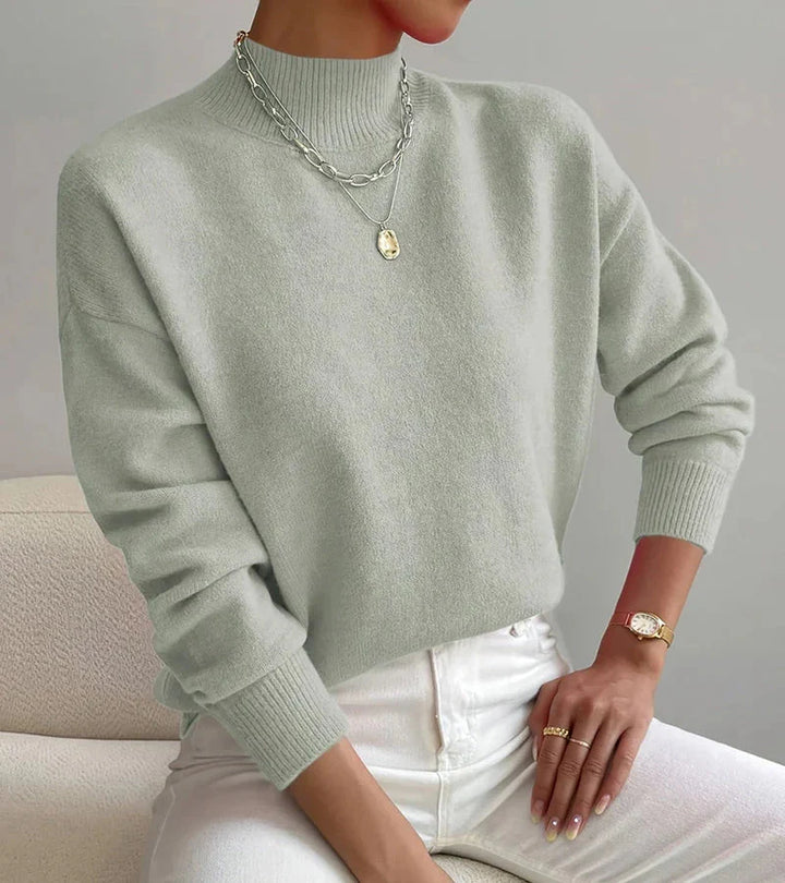 Soft Turtleneck Knit Sweater – Minimalist High Neck Pullover for Cozy Everyday Wear
