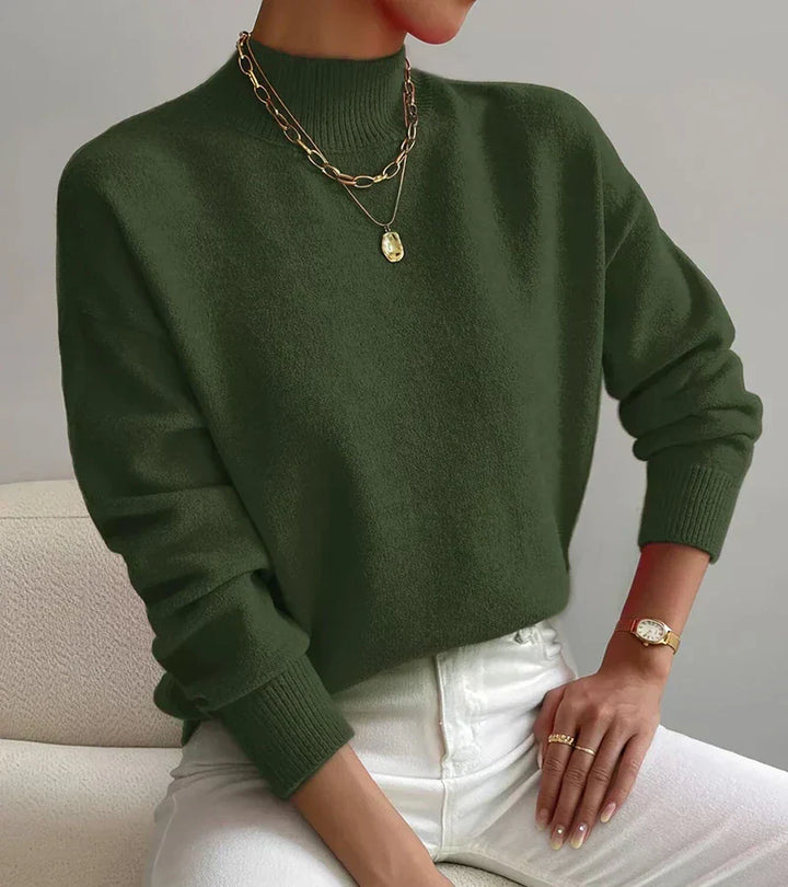 Soft Turtleneck Knit Sweater – Minimalist High Neck Pullover for Cozy Everyday Wear
