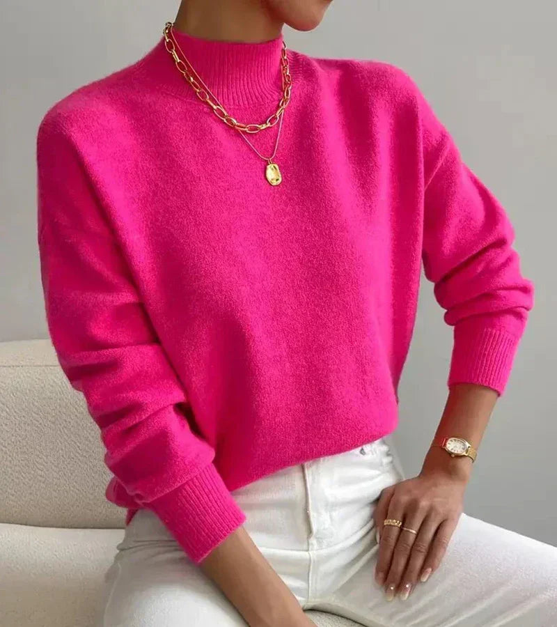 Soft Turtleneck Knit Sweater – Minimalist High Neck Pullover for Cozy Everyday Wear