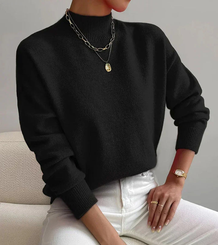 Soft Turtleneck Knit Sweater – Minimalist High Neck Pullover for Cozy Everyday Wear