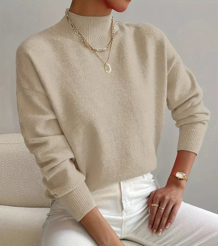 Soft Turtleneck Knit Sweater – Minimalist High Neck Pullover for Cozy Everyday Wear