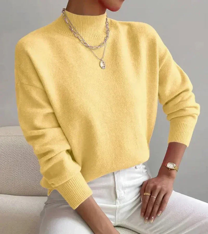 Soft Turtleneck Knit Sweater – Minimalist High Neck Pullover for Cozy Everyday Wear