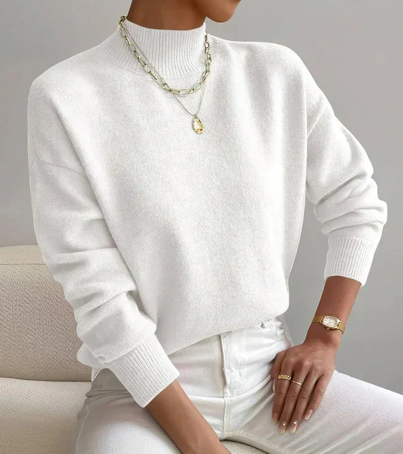 Soft Turtleneck Knit Sweater – Minimalist High Neck Pullover for Cozy Everyday Wear