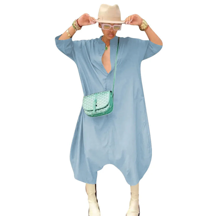 Women’s Wide Leg Bodysuit Casual Loose Hip Hop Style
