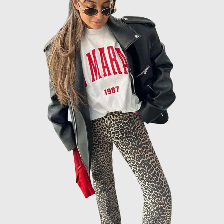 Vintage Leopard Print Jeans – Statement Denim Pants for Casual & Modern Everyday Styling