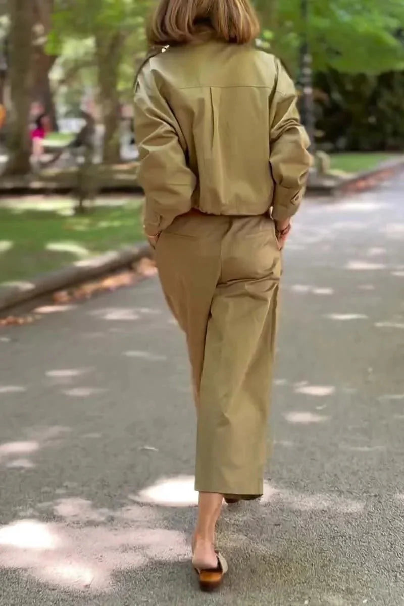 Women’s Chic Loose Cargo Set – Relaxed Two-Piece Outfit for Casual Streetwear & Everyday Style