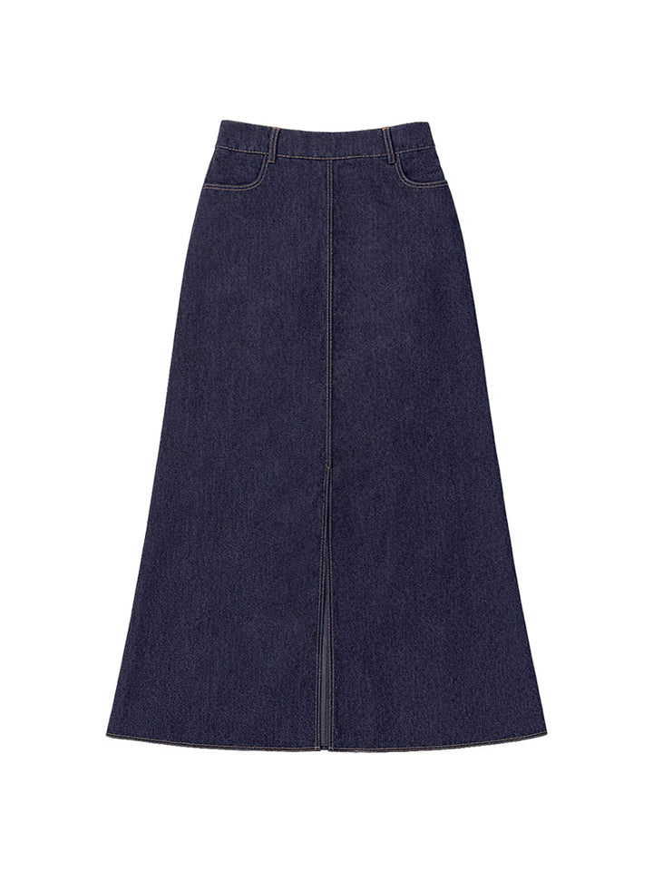Column No Belt Solid Color Zipper Skirts Bottoms