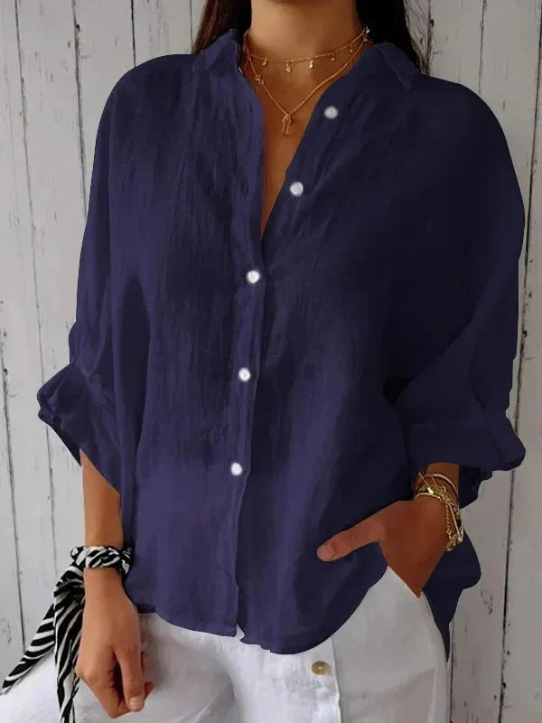 Relaxed Everyday Button-Up Shirt – Lightweight Classic Top for Casual & Smart Styling