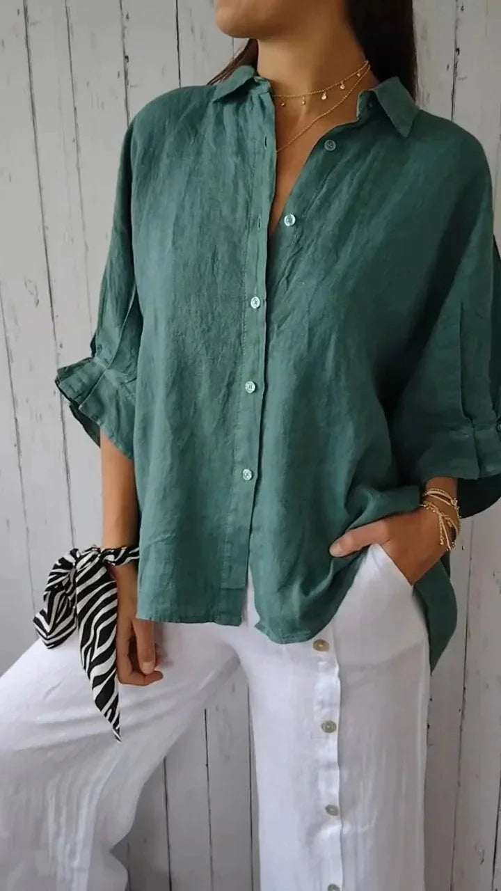 Relaxed Everyday Button-Up Shirt – Lightweight Classic Top for Casual & Smart Styling
