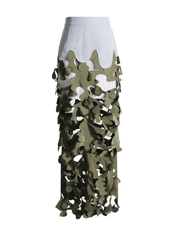 High Waisted Loose Asymmetric Split-Joint Split-Side Zipper Skirts Bottoms