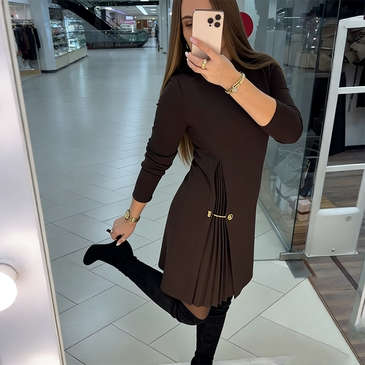 NICOLE – ELEGANT PLEAT DETAIL MINI DRESS