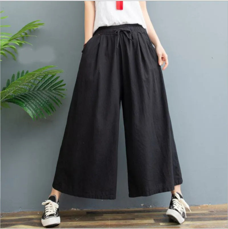 Pleated Linen Comfort Pants – Lightweight Relaxed Trousers for Elegant Summer Styling