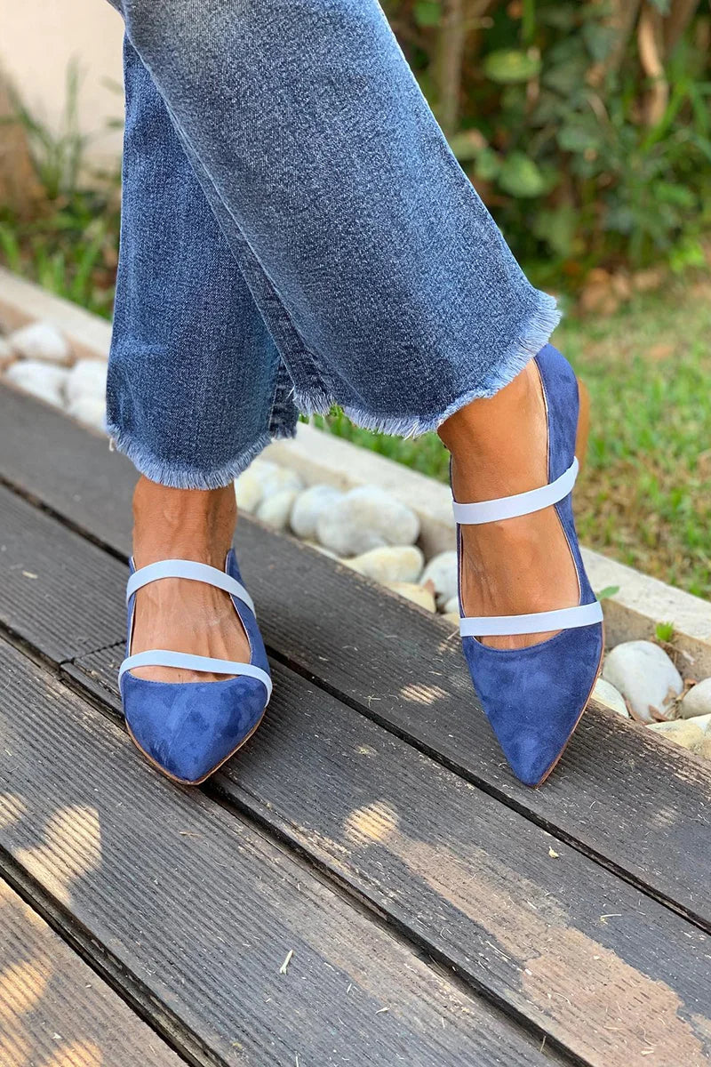 PURPLE STRAP FLATS