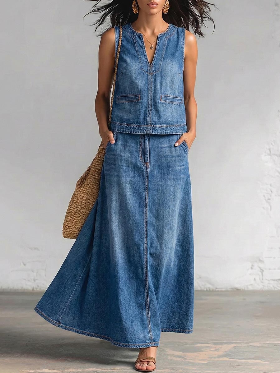 Loose Pockets Solid Color Skirts Bottoms