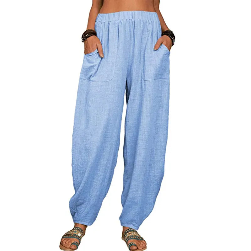 Women’s Casual Harem Pants – Lightweight Summer Fit with Pockets