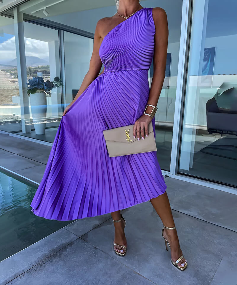 Peyton - Asymmetrical One-Shoulder Midi Dress