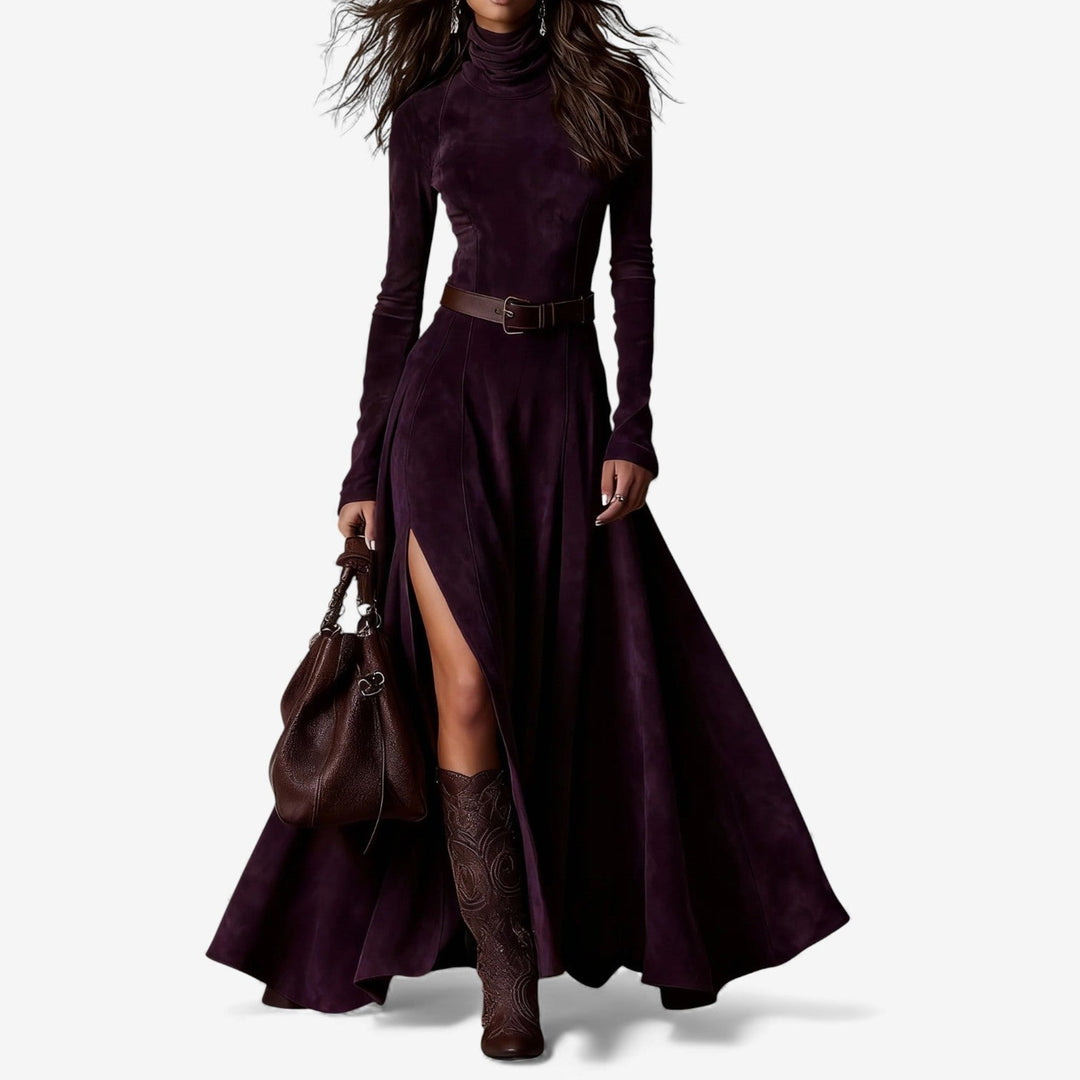 BROOKE – ELEGANT SUEDE MAXI DRESS