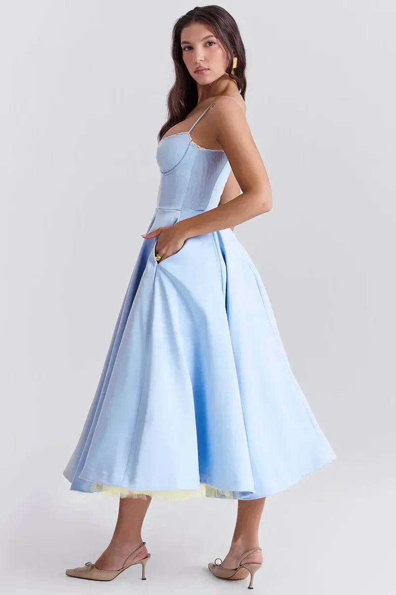 Minerva - Luxury Spaghetti Strap Princess Dress