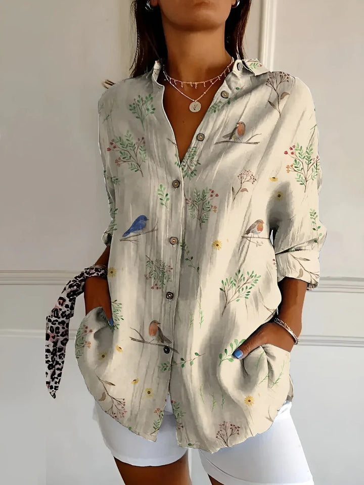 Whimsical Print Blouse – Lightweight Chic Top for Everyday & Smart Casual Styling