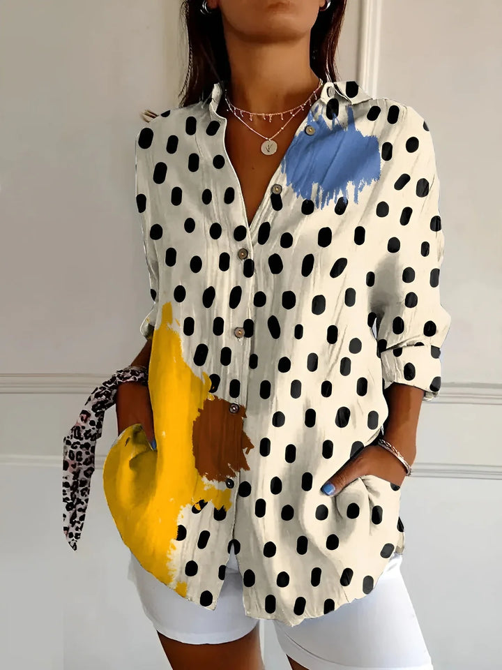 Whimsical Print Blouse – Lightweight Chic Top for Everyday & Smart Casual Styling