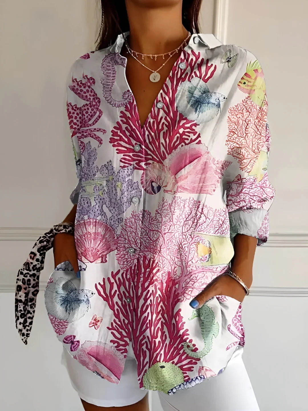 Whimsical Print Blouse – Lightweight Chic Top for Everyday & Smart Casual Styling