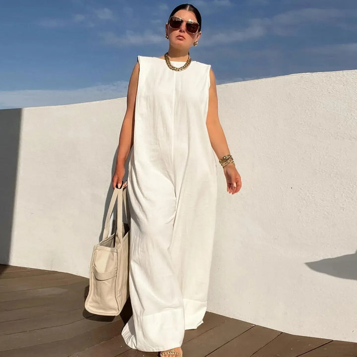 Wide Leg Casual Jumpsuit Solid Color Relaxed Fit